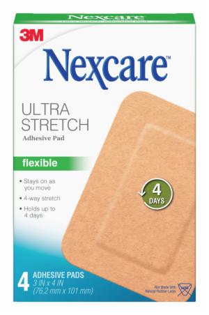Nexcare Ultra Stretch Adhesive Pad SFP34, 3 in x 4 in image Nexcare Ultra Stretch Adhesive Pad SFP34, 3 in x 4 inimage