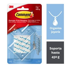 Organizador de Cables Command™, Mediano, Transparente, 4 clips, 5