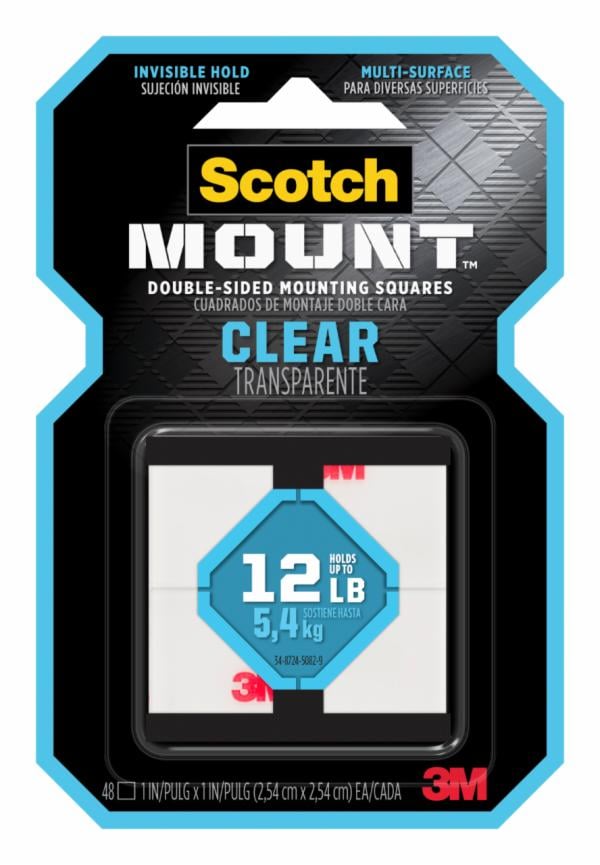 Scotch-Mount Clear Double-Sided Mounting Squares 410H-SQ-48