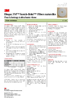 Fiche Technique Disque Fibres naturelles 3M™ Scotch-Brite™