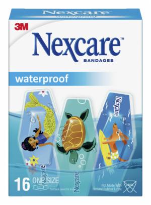 Nexcare Waterproof Bandages Oceanic Collection 597-16OC, 1.06 in x 2.25 in (26 mm x 57 mm) image Nexcare Waterproof Bandages Oceanic Collection 597-16OC, 1.06 in x 2.25 in (26 mm x 57 mm)image