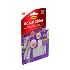 Command® Adjustables Repositionable Hooks 17830CLR-14EF, 0.5 lb (225 g), 14 Hooks, 30 Strips