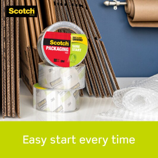 Scotch® Sure Start Shipping Packaging Tape 3450-2 1.88 in x 54.6 yd (48 mm x 50 m), 6 pk