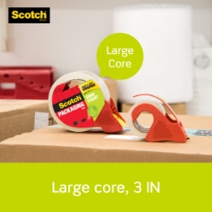 Scotch® Sure Start Shipping Packaging Tape with dispenser 3450S-RD, 1.88 in x 38.2 yd (48 mm x 35 m)