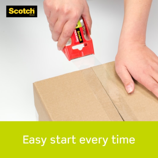 Scotch® Sure Start Shipping Packaging Tape with dispenser, 145, 1.88 in x 800 in (48 mm x 20.3 m)
