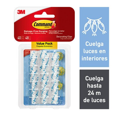 Ganchos Decorativos Command™ con Tiras Transparentes, Value-Pack | 3M  Ecuador