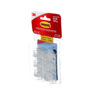 Command™ Mini Hooks Value Pack, 17006CLRC-VP, clear