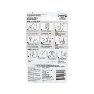 Command Medium Matte Black Hook, 17034MB-EF
