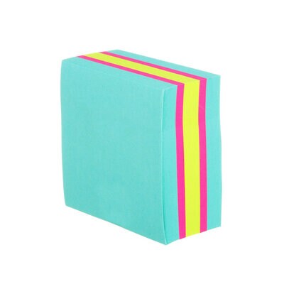 Post-it Super Sticky Notes Cube, 2027-SSAFG-EF, bright colours, 3 in x 3 in , 1 per pack