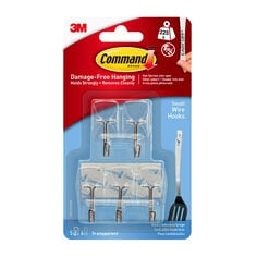 Command™ Small Clear Wire Hooks with Clear Strips 17067CLR-5