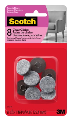 Scotch™ Glides SP632-NA, Tap-on Felt Gray 1-in 8/pk