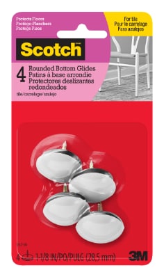 Scotch™ Glides SP637-NA, Nail-in Plastic Dome 1-1/8in 4pk