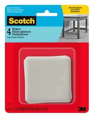 Scotch™ Sliders SP651-NA, Adhesive Hard Square 2.5-in 4/pk