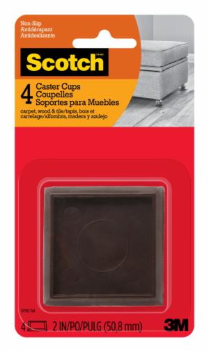 Scotch Caster Cups SP902-NA, Square Hard Brown 2-in 4/pk image Scotch Caster Cups SP902-NA, Square Hard Brown 2-in 4/pkimage
