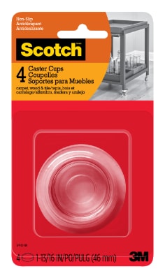 Scotch(TM) Caster Cups SP910-NA, Round Hard Clear 1-13/16in 4pk