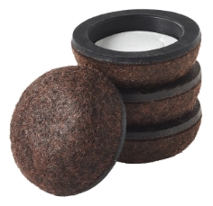 Scotch™ Felt Pad Cups SP666-NA, Adhesive Brown 1in 4/pk