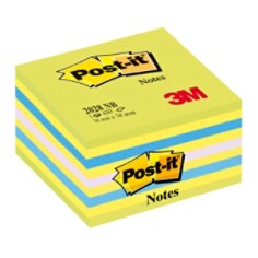 Post-it® Note Cube Neon Blue & Green Colours 76 mm x 76 mm