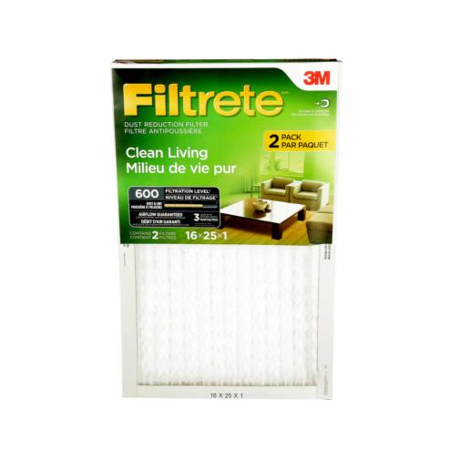 Filtrete™ Clean Living Dust Reduction Filter, MPR 600, 16 x 25 x 1 in