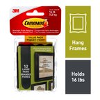 Command® Picture Hanging Strips Value Pack, 17206BLK-12EF, black, large, 12 per pack