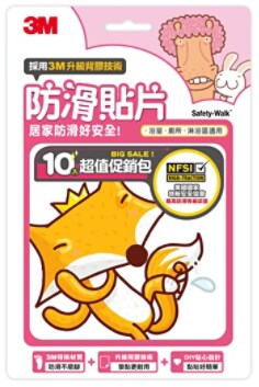 3M™ 防滑貼片, 可愛動物, 10片/包, 24包/箱