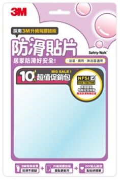 3M™ 防滑貼片, 透明, 10片/包, 24包/箱