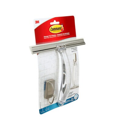 Command™ Bath Squeegee and Hook, BATH32-SS-EF, stainless steel/satin nickel