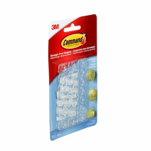 Command™ Clear Decorating Clips 17026CLR-C, 0.5 lb (225 g), 20