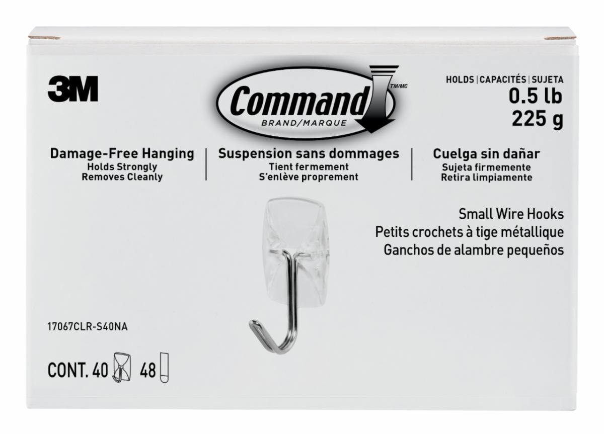 Command Clear Small Wire Hook 17067CLR-S40NA