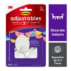 Command® Adjustables™ Repositionable Quartz 1 lb Hooks, 3 Hooks, 8 Strips, 17851Q-3ES