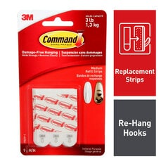 Command(TM) Medium Refill Strips, 17021P-C, white