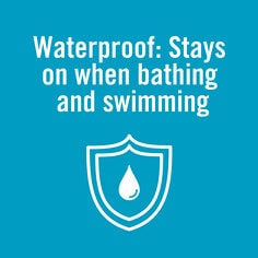 Waterproof: Stays on when bathing and swimming