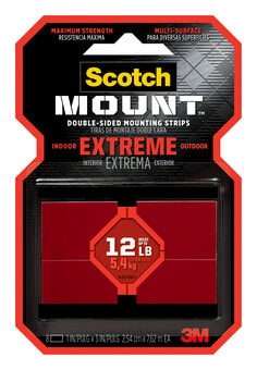 Scotch-Mount™ Extreme Double-Sided Mounting Strips 414H-ST, 1 in x 3 in (2,54 cm x 7,62 cm)