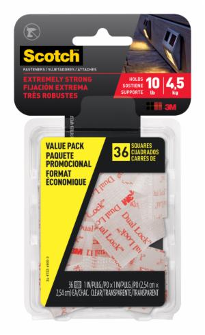 Scotch Extreme Fastener Mounting Squares Value Pack RFD7020-VPESF, 1 inx 1 in (25.4 mm x 25.4 mm), 36 Squaresimage