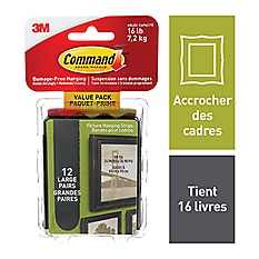 Command(TM) Picture Hanging Strips Value Pack, 17206BLK-12EF, black, large, 12 per pack