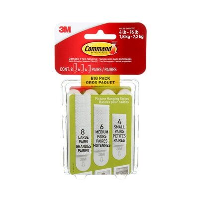 Command™ Assorted Picture Hanging Strips, Big Pack 17211-BPEF