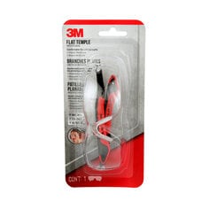 3M™ Flat Temple Eyewear Anti-Scratch, 47010H1-DC, Black/Red, Clear Lens