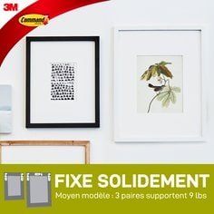 Fixe solidement; Moyen modèle: 3 paires supportent 9 lbs