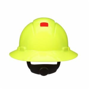 3M™ SecureFit Full Brim Hard Hat H-809SFR-UV, HiVis Yellow, 4-Point Pressure Diffusion Ratchet Suspension with UVicator, 20ea/CSimage