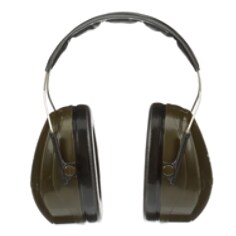 3M™ PELTOR™ Optime™ II Headband Format Earmuff 520A, Green, Front View