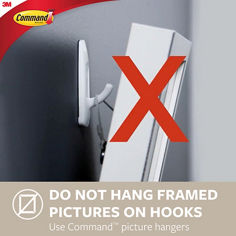 Command™ Terrace Hook Medium 17086-SLT-2-UKN, Slate, 2 Hooks+4