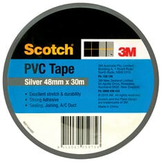 Scotch® PVC Duct Tape 944, Silver, 48 mm x 30 m