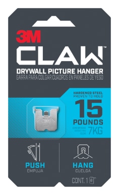 3M™ CLAW Drywall Picture Hanger 15 lb 3PH15-1ES, 1 hanger