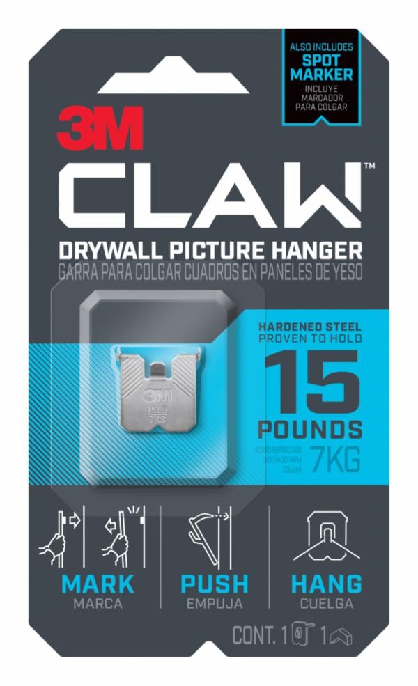 CLAW Drywall Picture Hanger 15 lb with Temporary Spot Marker 3PH15M-1EF