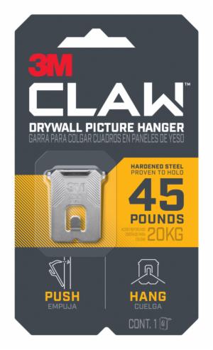 3M™ CLAW Drywall Picture Hanger 45 lb 3PH45-1ES, 1 hanger image 3M™ CLAW Drywall Picture Hanger 45 lb 3PH45-1ES, 1 hangerimage