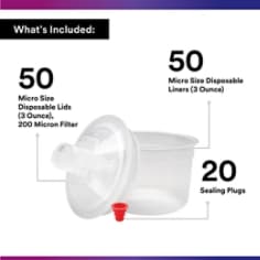 3M™ PPS™ Paint Spray Gun Cup Lids and Liners Kit, 16028, Micro, 3 Oz, 200-micron - Contents