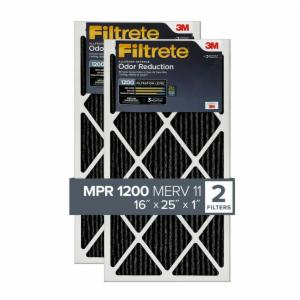 Filtrete Allergen Defense Odor Reduction Filter AOR01-2P-6E-NA, MPR 1200, 16 in x 25 in x 1 in (40,6 cm x 63,5 cm x 2,5 cm), 2/pk image Filtrete Allergen Defense Odor Reduction Filter AOR01-2P-6E-NA, MPR 1200, 16 in x 25 in x 1 in (40,6 cm x 63,5 cm x 2,5 cm), 2/pkimage