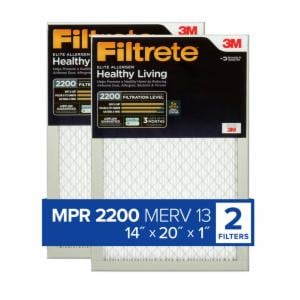 Filtrete Elite Allergen Reduction Filter EA05-2PK-6E, MPR2200, 14 in x 20 in x 1 in (35,5 cm x 50,8 cm x 2,5 cm), 2/pk image Filtrete Elite Allergen Reduction Filter EA05-2PK-6E, MPR2200, 14 in x 20 in x 1 in (35,5 cm x 50,8 cm x 2,5 cm), 2/pkimage