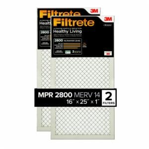 Filtrete Ultrafine Particle Reduction Filter UF01-2PK-1E, 16 in x 25 in x 1 in (40.6 cm x 63.5 cm x 2.5 cm) image Filtrete Ultrafine Particle Reduction Filter UF01-2PK-1E, 16 in x 25 in x 1 in (40.6 cm x 63.5 cm x 2.5 cm)image
