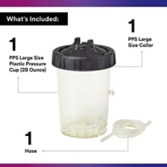 3M™ PPS™ H/O Pressure Cup with Air Hose, 16124, Large, 28 Ounces - Contents