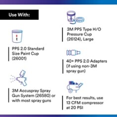 3M PPS 2.0 Paint Spray Gun System Refill Kit, 26173, Stnd, 22 Ounces, 200-Micron Filter - Use With